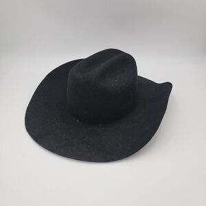 MonteCarlo 7 2X Black felt Blend Western Cowboy Hat 56